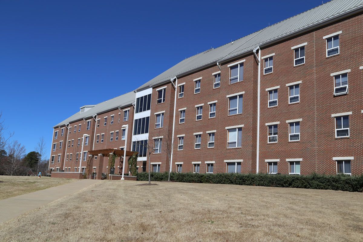 A front view of Clark hall.