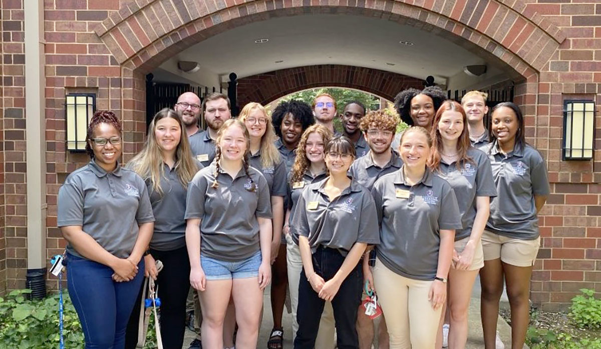 A group of conference ambassadors pose for a photo during Summer 2021